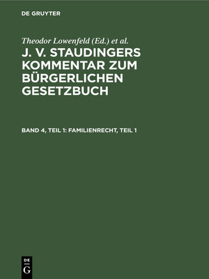 cover image of Familienrecht, Teil 1